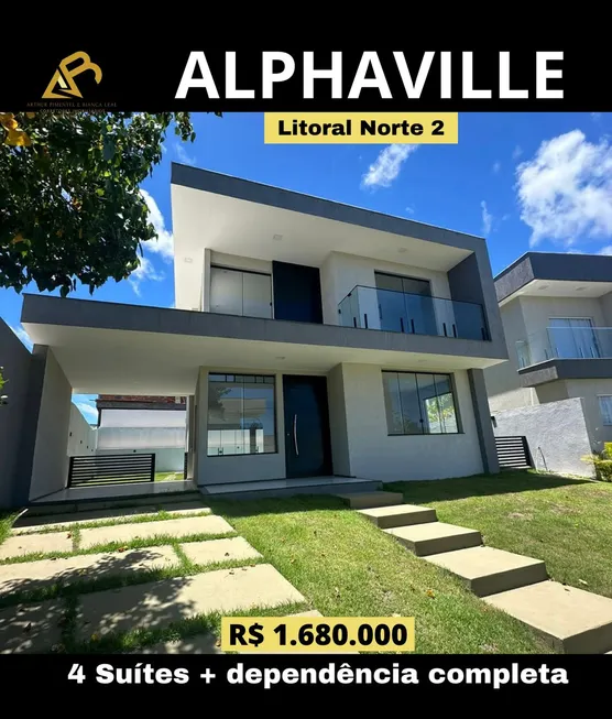 Foto 1 de Casa de Condomínio com 4 Quartos à venda, 270m² em Alphaville Litoral Norte 2, Camaçari