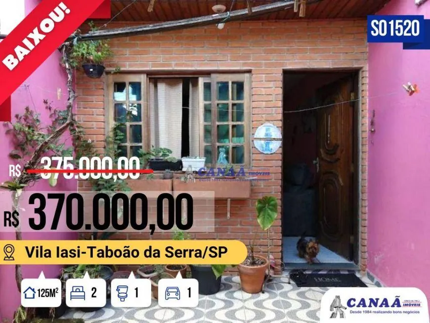 Foto 1 de Sobrado com 2 Quartos à venda, 125m² em VILA IASE, Taboão da Serra