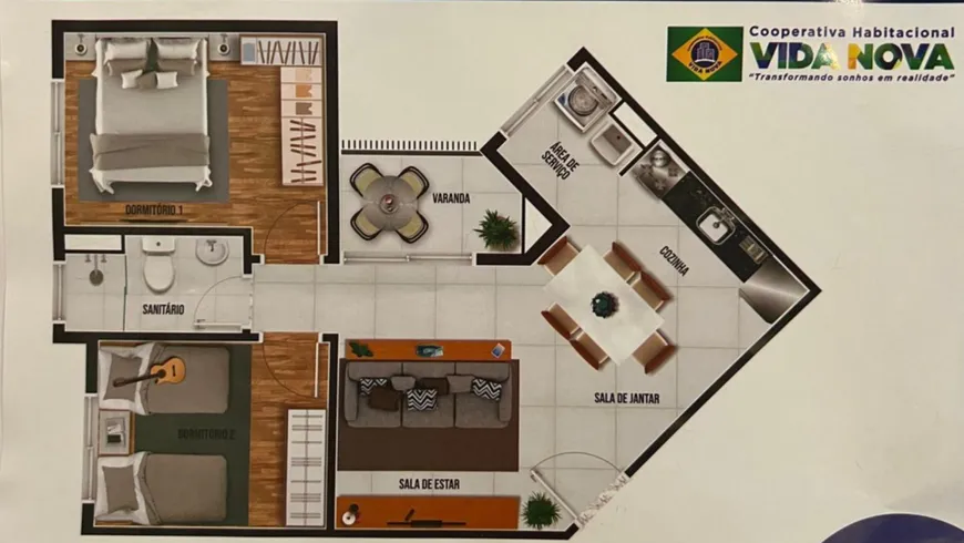 Foto 1 de Apartamento com 2 Quartos à venda, 50m² em Jardim Salete, Taboão da Serra