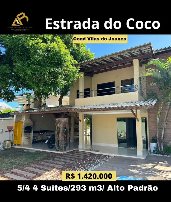 Foto 1 de Casa de Condomínio com 5 Quartos à venda, 292m² em Busca Vida Abrantes, Camaçari