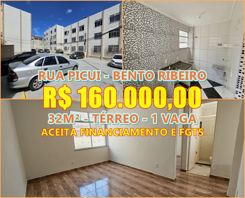 Foto 1 de Apartamento com 1 Quarto à venda, 32m² em Bento Ribeiro, Rio de Janeiro