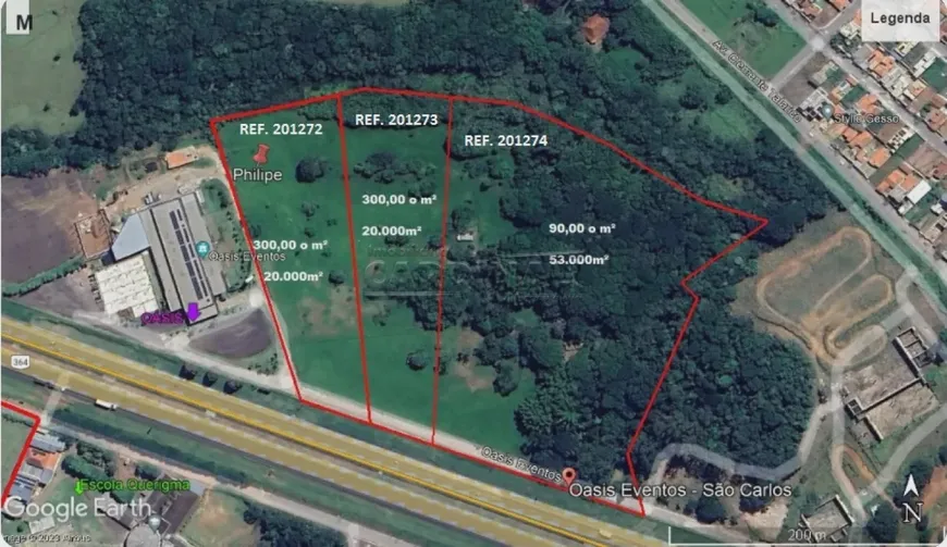 Foto 1 de Lote/Terreno à venda, 20000m² em Jardim Embare, São Carlos