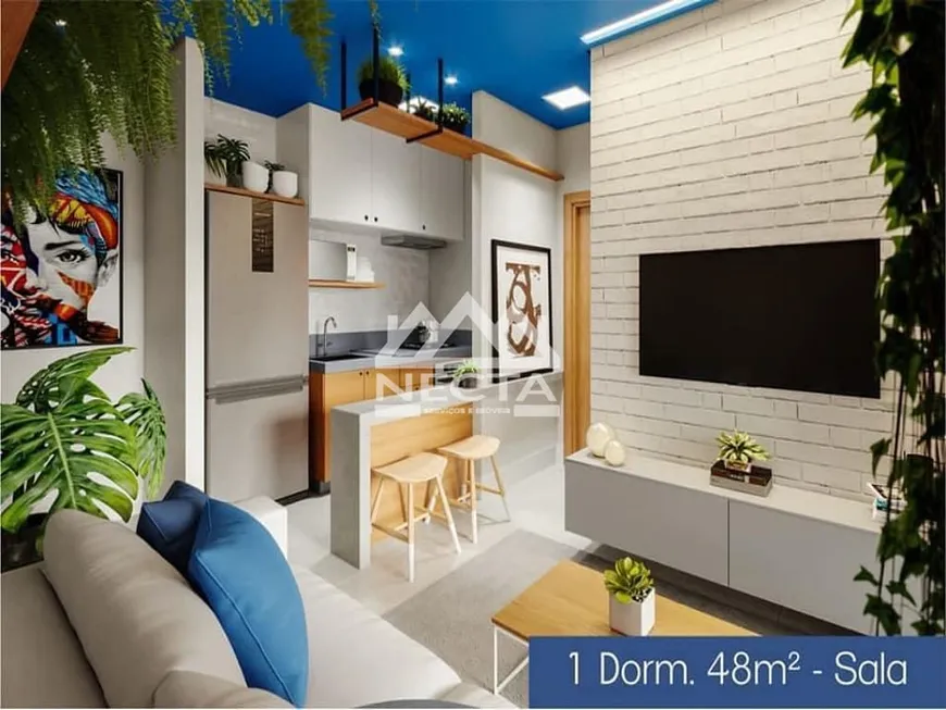 Foto 1 de Apartamento com 1 Quarto à venda, 38m² em Praia Das Palmeiras, Caraguatatuba