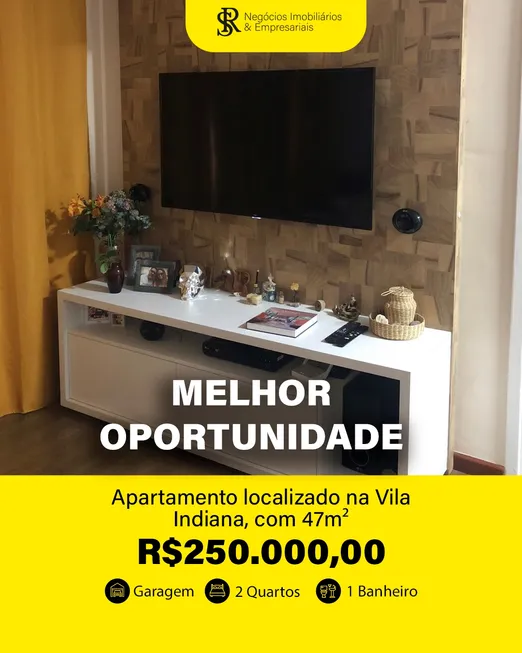 Foto 1 de Apartamento com 2 Quartos à venda, 47m² em Vila Indiana, Taboão da Serra