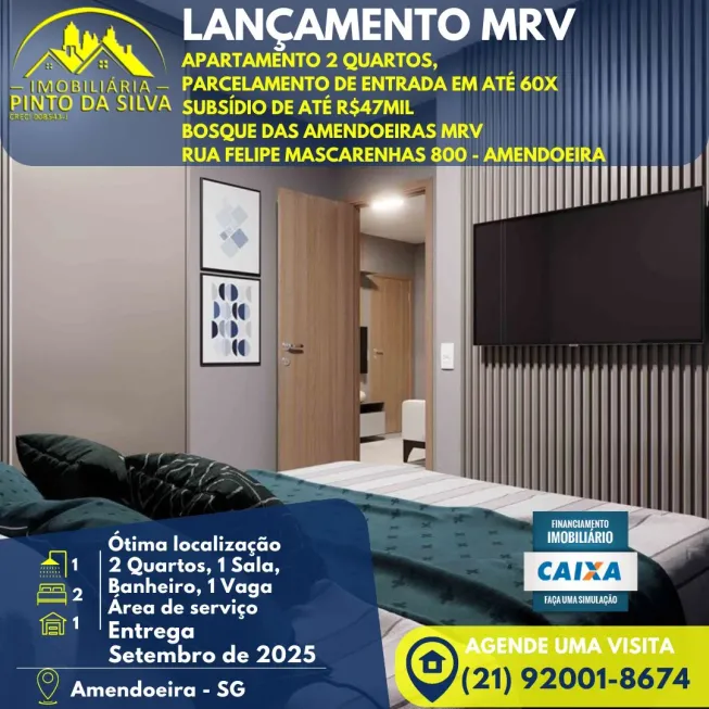 Foto 1 de Apartamento com 2 Quartos à venda, 41m² em Amendoeira, São Gonçalo