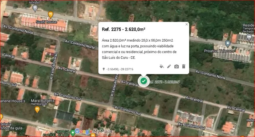 Foto 1 de Lote/Terreno à venda, 2620m² em Centro, São Luís do Curu