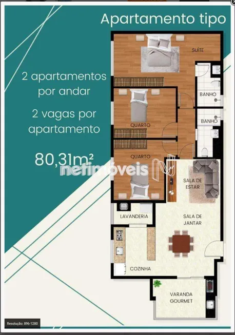 Foto 1 de Apartamento com 3 Quartos à venda, 91m² em Inconfidentes, Contagem