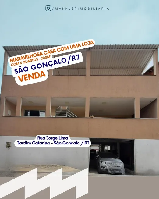 Foto 1 de Casa com 3 Quartos à venda, 200m² em Jardim Catarina, São Gonçalo
