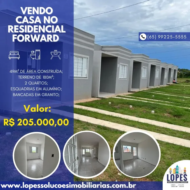 Foto 1 de Casa com 2 Quartos à venda, 49m² em Jardim dos Estados, Várzea Grande
