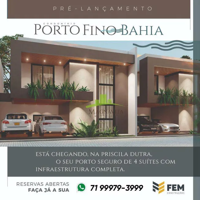 Foto 1 de Casa de Condomínio com 4 Quartos à venda, 186m² em Pitangueiras, Lauro de Freitas