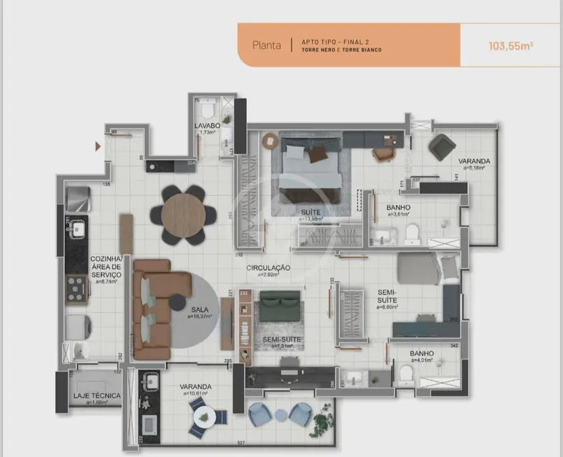Foto 1 de Apartamento com 3 Quartos à venda, 103m² em Morada da Colina, Uberlândia