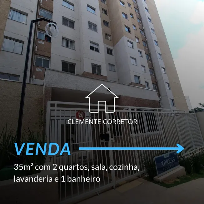 Foto 1 de Apartamento com 2 Quartos à venda, 35m² em Parque Vitória, São Paulo