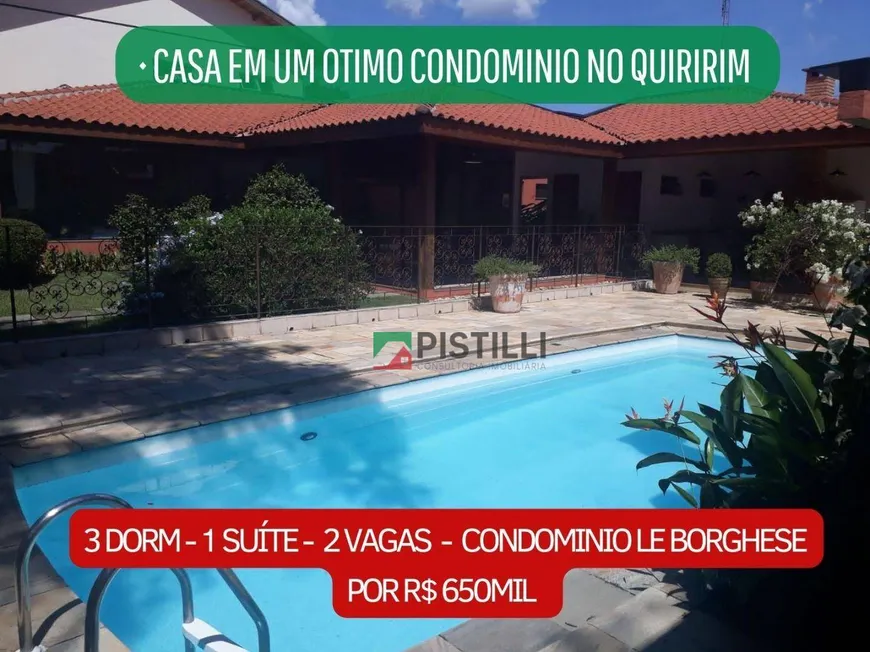 Foto 1 de Casa de Condomínio com 3 Quartos à venda, 150m² em Quiririm, Taubaté