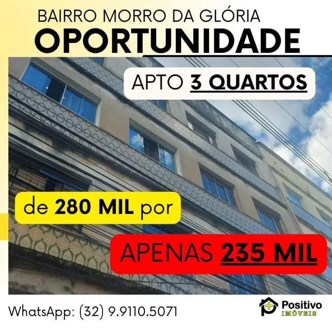 Foto 1 de Apartamento com 3 Quartos para venda ou aluguel, 80m² em Morro da Glória, Juiz de Fora