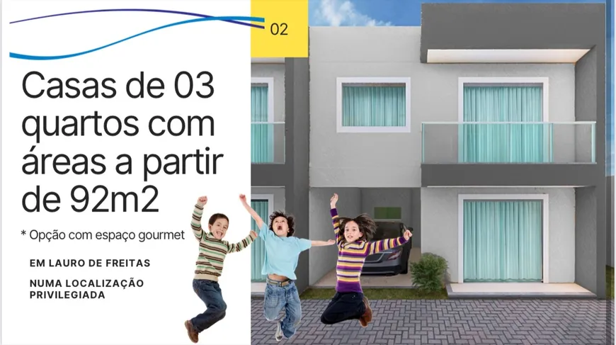 Foto 1 de Casa de Condomínio com 3 Quartos à venda, 92m² em Vilas do Atlantico, Lauro de Freitas