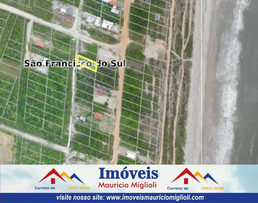 Foto 1 de Lote/Terreno à venda, 360m² em Praia do Ervino, São Francisco do Sul