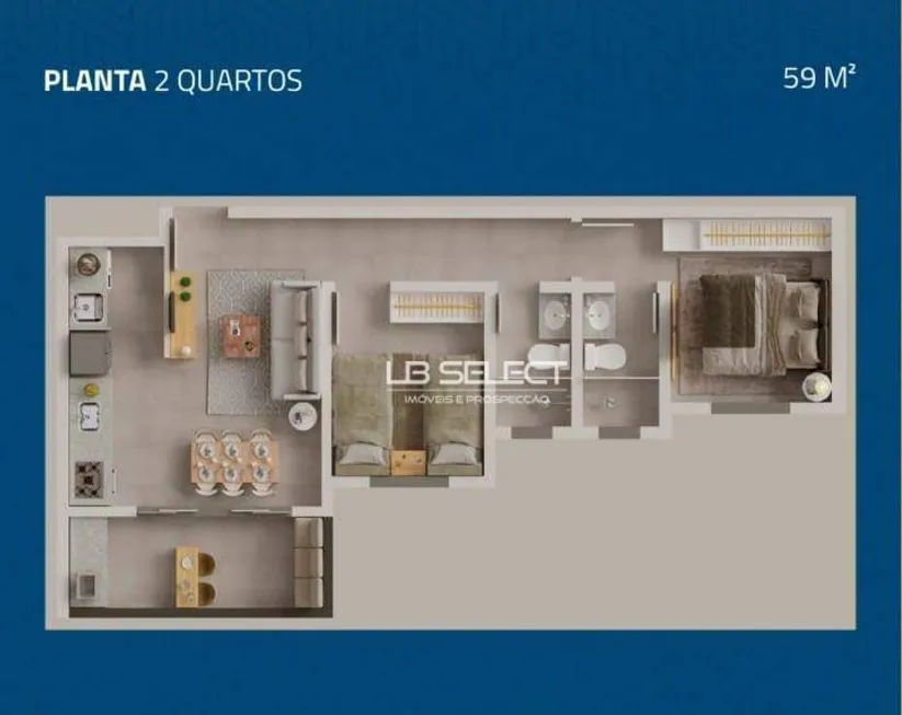 Foto 1 de Apartamento com 2 Quartos à venda, 59m² em Tubalina, Uberlândia