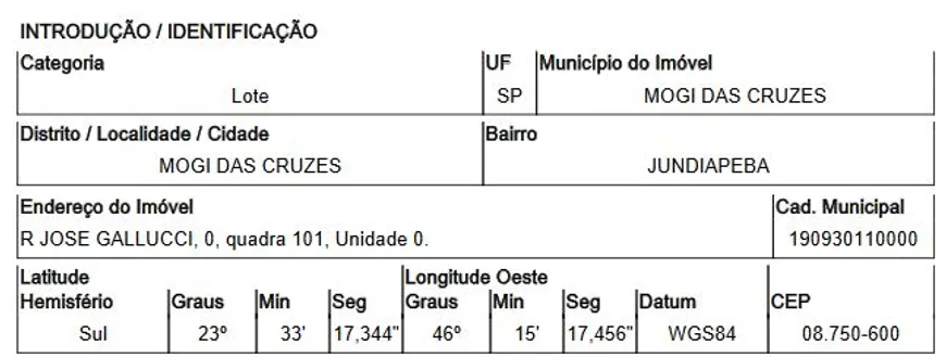 Foto 1 de Lote/Terreno com 1 Quarto à venda, 1450m² em Jundiapeba, Mogi das Cruzes