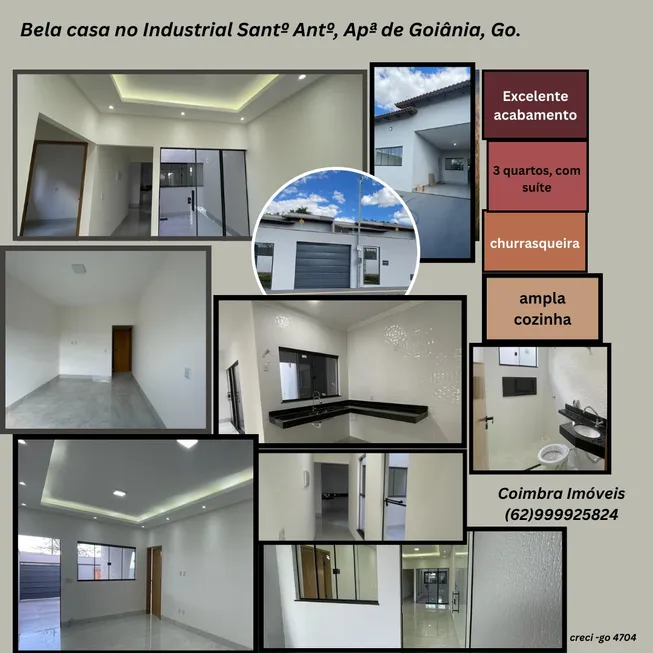 Foto 1 de Casa com 3 Quartos à venda, 125m² em Industrial Santo Antonio, Aparecida de Goiânia