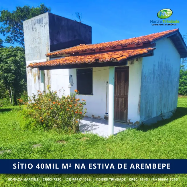 Foto 1 de Fazenda/Sítio com 2 Quartos à venda, 40000m² em Arembepe, Camaçari