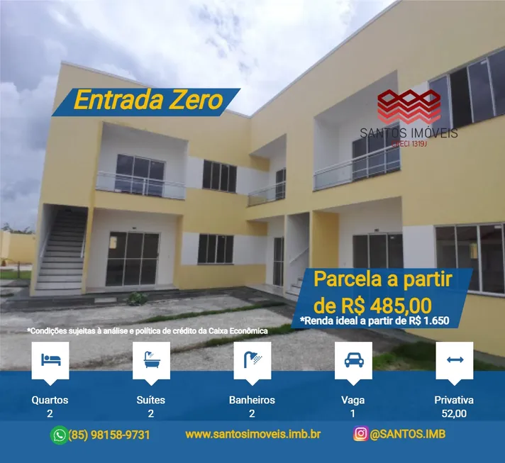 Foto 1 de Apartamento com 2 Quartos à venda, 52m² em Pedras, Fortaleza