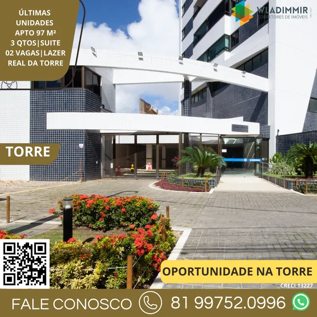 Foto 1 de Apartamento com 3 Quartos à venda, 97m² em Torre, Recife