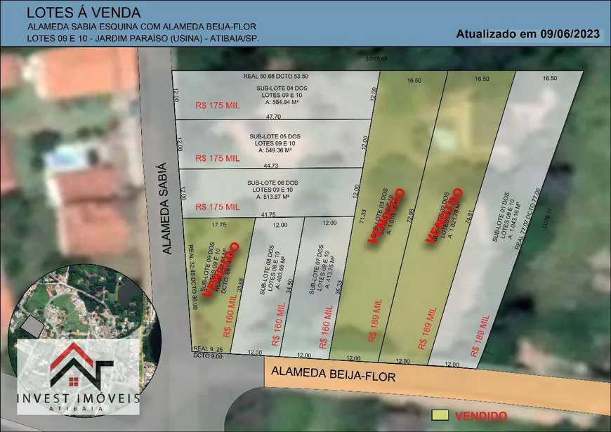 Foto 1 de Lote/Terreno à venda, 1043m² em Jardim Paraíso da Usina, Atibaia