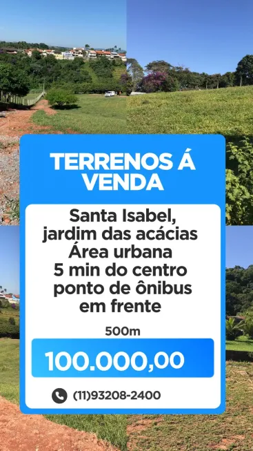 Foto 1 de Lote/Terreno à venda, 500m² em Jardim das Acacias, Santa Isabel