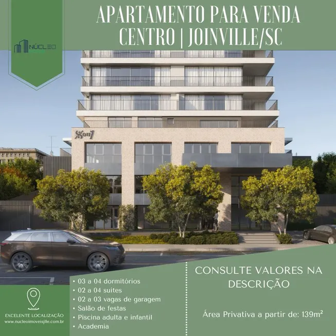 Foto 1 de Apartamento com 3 Quartos à venda, 139m² em Centro, Joinville