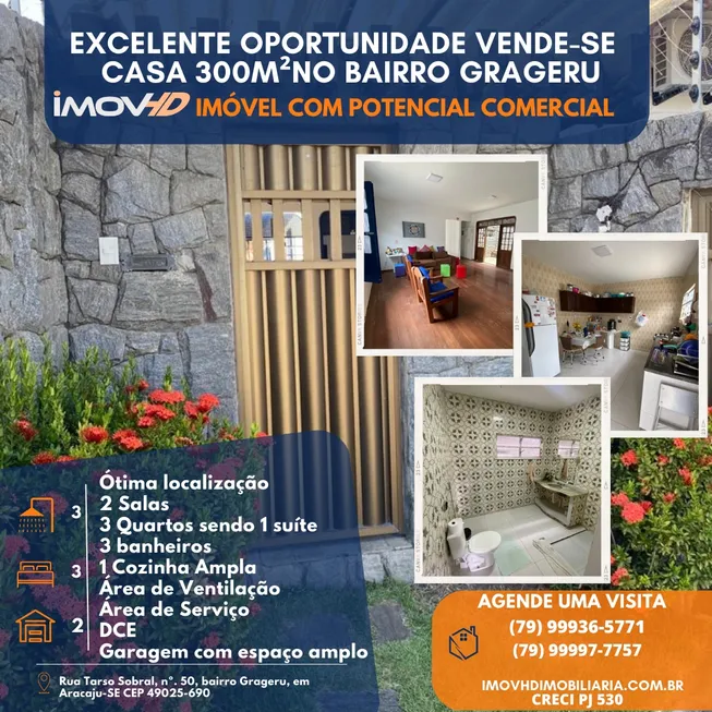 Foto 1 de Casa com 3 Quartos à venda, 300m² em Grageru, Aracaju