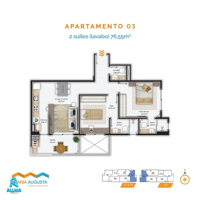 Foto 1 de Apartamento com 2 Quartos à venda, 77m² em Itacorubi, Florianópolis