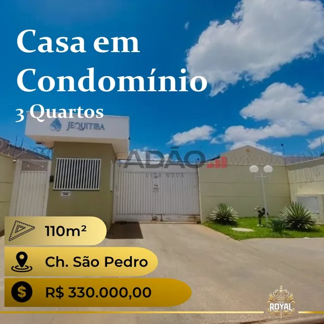 Foto 1 de Casa de Condomínio com 3 Quartos à venda, 115m² em Chácara São Pedro, Aparecida de Goiânia