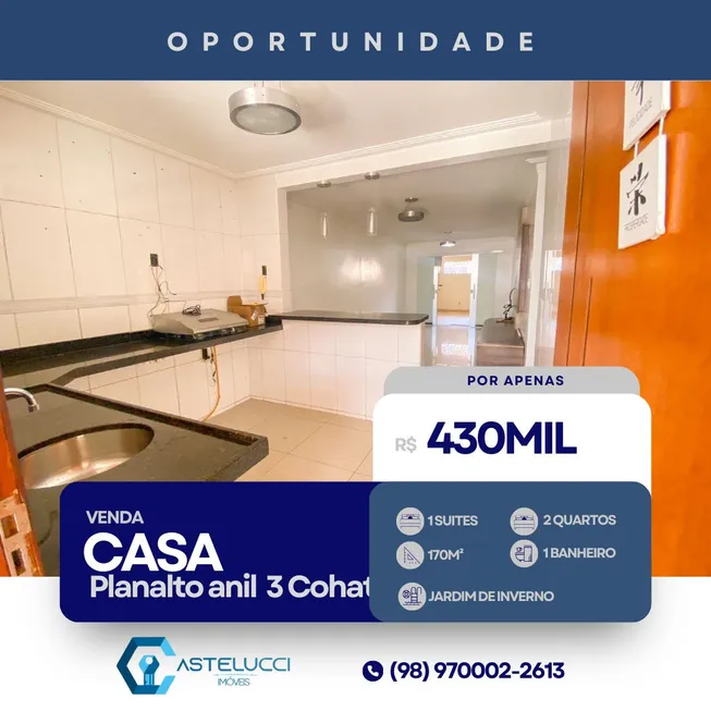 Foto 1 de Casa com 2 Quartos à venda, 170m² em Planalto Anil IV, São Luís