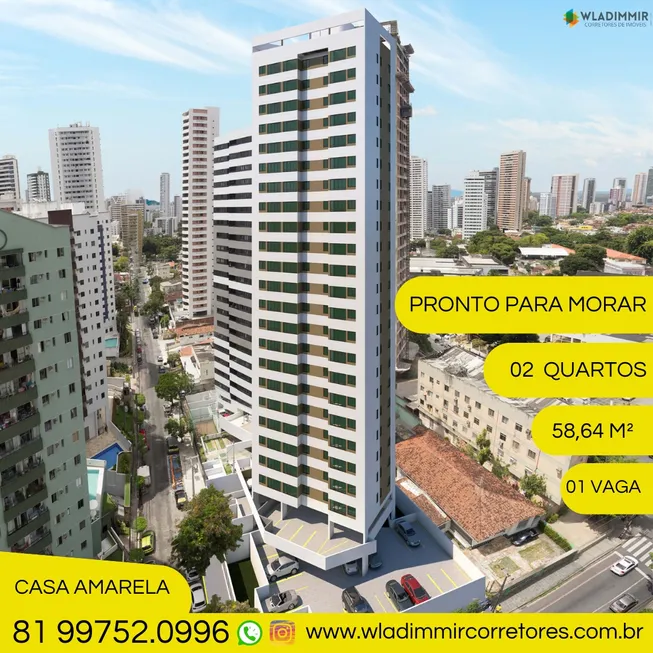 Foto 1 de Apartamento com 2 Quartos à venda, 58m² em Casa Amarela, Recife