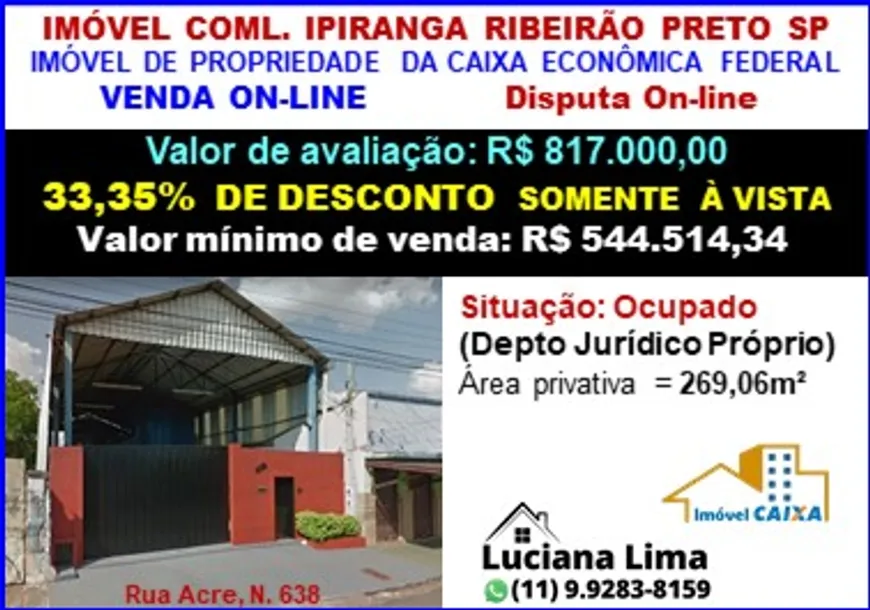 Foto 1 de Imóvel Comercial com 1 Quarto à venda, 269m² em Ipiranga, Ribeirão Preto