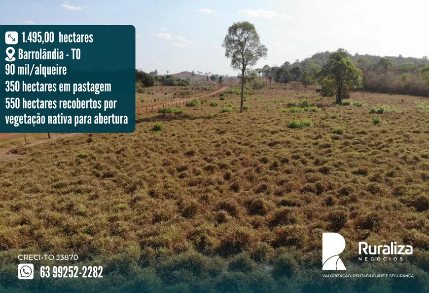 Foto 1 de Fazenda/Sítio à venda, 1495m² em Zona Rural, Barrolândia