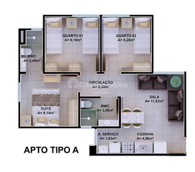 Foto 1 de Apartamento com 3 Quartos à venda, 59m² em Verde Lar, Teresina