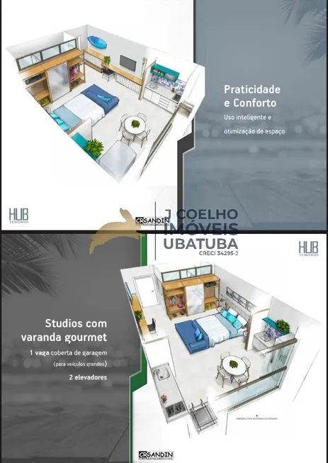 Foto 1 de Apartamento com 1 Quarto à venda, 35m² em Aracaú, Ubatuba