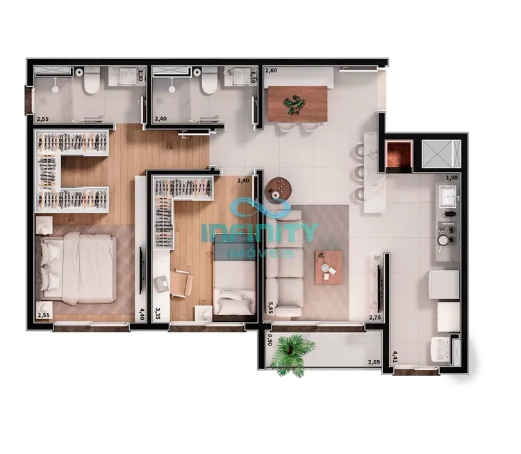 Foto 1 de Apartamento com 2 Quartos à venda, 63m² em Salgado Filho, Gravataí