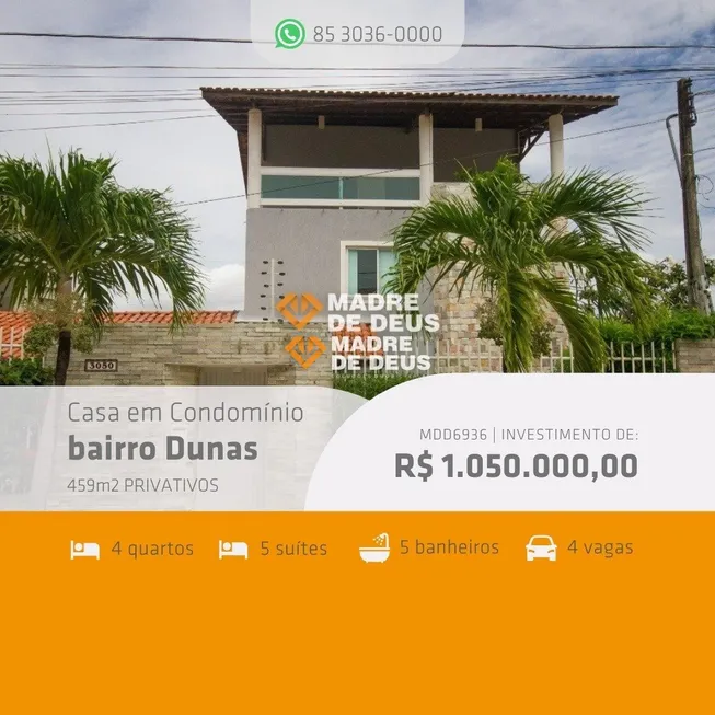 Foto 1 de Casa com 4 Quartos à venda, 250m² em Praia do Futuro, Fortaleza