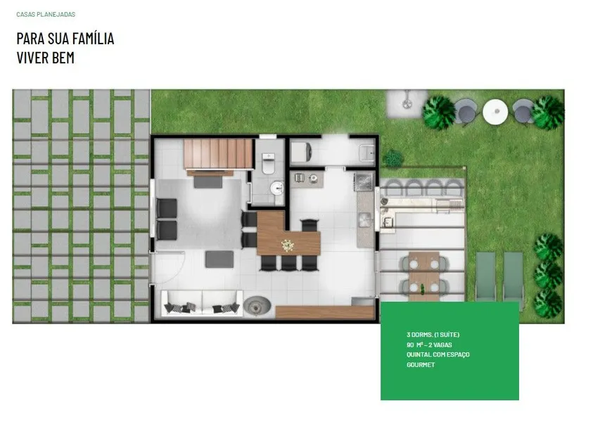 Foto 1 de Casa com 3 Quartos à venda, 90m² em Piracangagua II, Taubaté