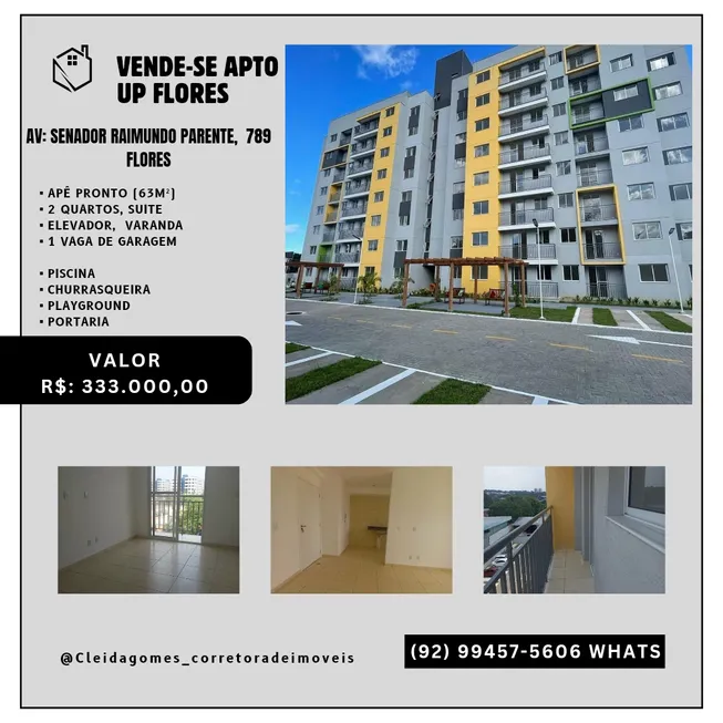 Foto 1 de Apartamento com 2 Quartos à venda, 51m² em Flores, Manaus