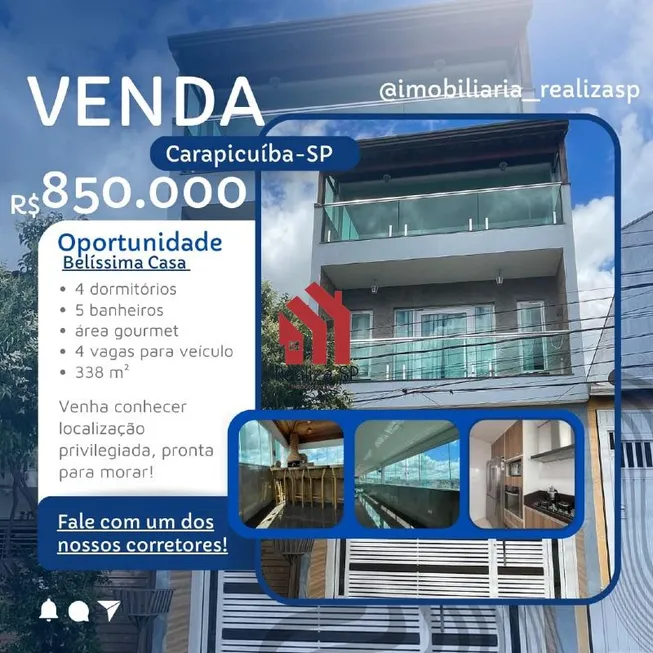 Foto 1 de Casa com 4 Quartos à venda, 338m² em Parque Jandaia, Carapicuíba