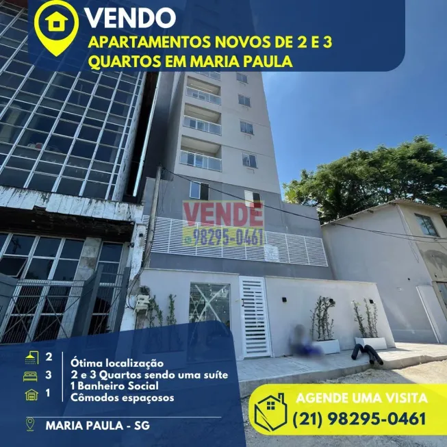 Foto 1 de Apartamento com 2 Quartos à venda, 65m² em Maria Paula, São Gonçalo