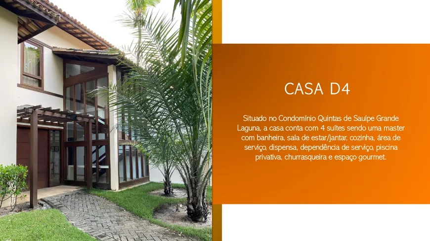 Foto 1 de Casa de Condomínio com 4 Quartos à venda, 308m² em Porto de Sauipe, Entre Rios