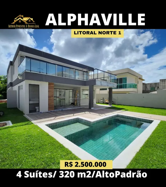 Foto 1 de Casa de Condomínio com 4 Quartos à venda, 320m² em Alphaville Litoral Norte 1, Camaçari