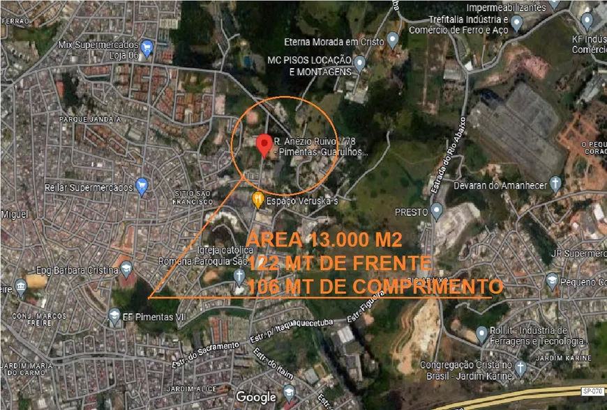 Foto 1 de Lote/Terreno à venda, 13000m² em Jardim Presidente Dutra, Guarulhos