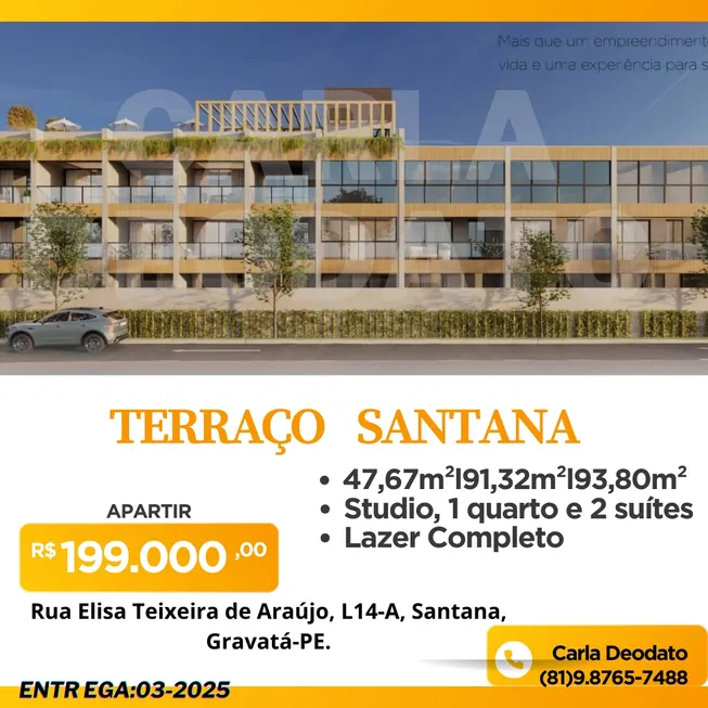 Foto 1 de Apartamento com 1 Quarto à venda, 47m² em Loteamento Santana, Gravatá