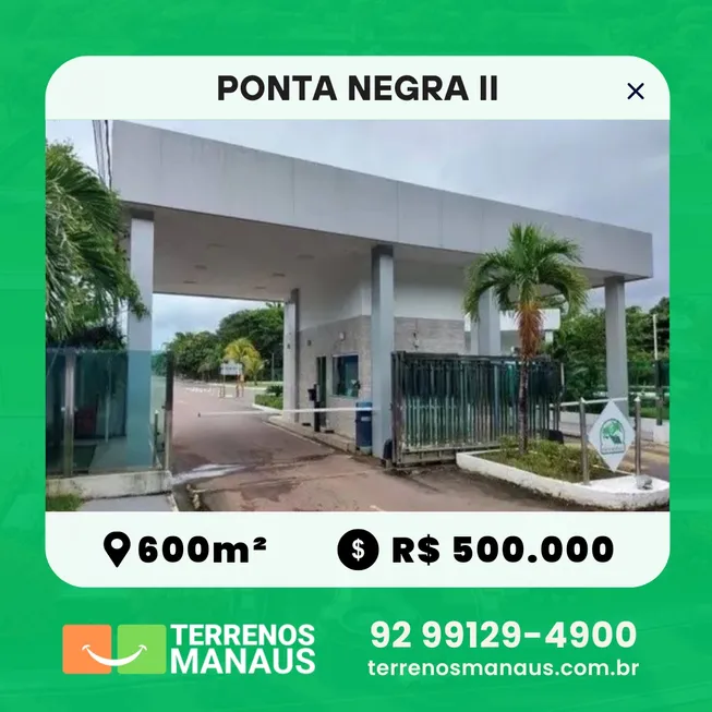 Foto 1 de Lote/Terreno à venda, 600m² em Ponta Negra, Manaus