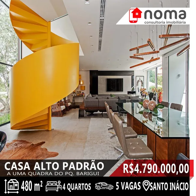 Foto 1 de Casa com 4 Quartos à venda, 480m² em Santo Inácio, Curitiba